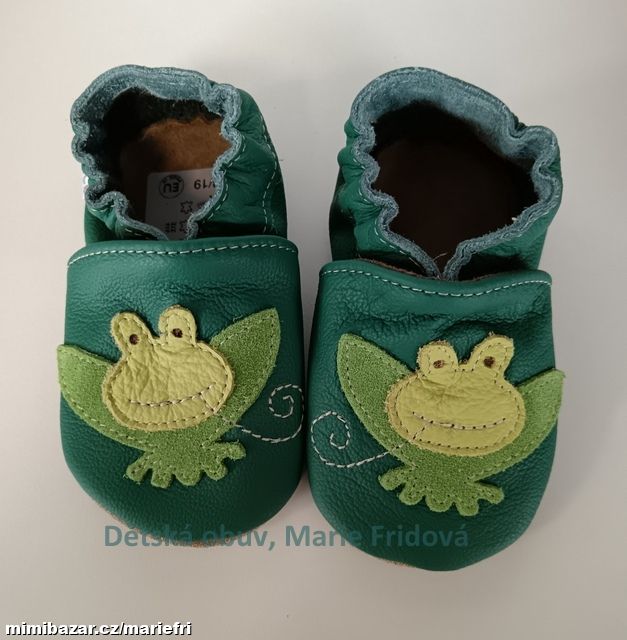 Kožené capáčky/přezůvky BaBice Ba-234 žába