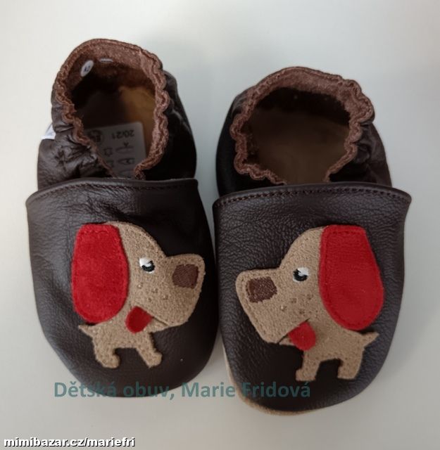 Kožené capáčky/přezůvky BaBice Ba-250 pes