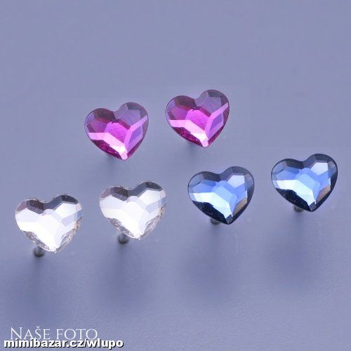 Náušnice Swarovski srdíčka