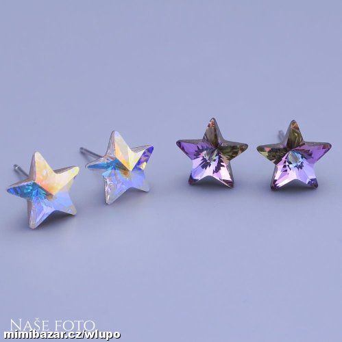 Puzetové náušnice Swarovski hvězdy