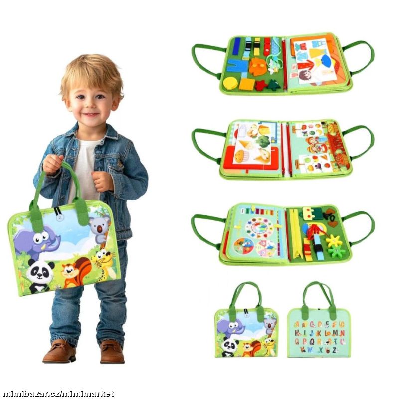 Senzorická textilní Montessori kniha SAFARI