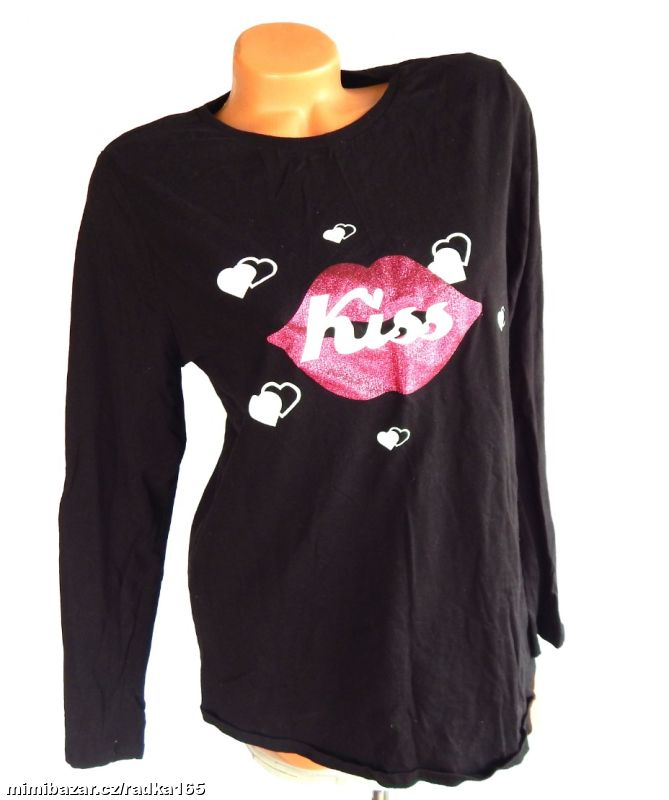 Černé triko KISS vel.44