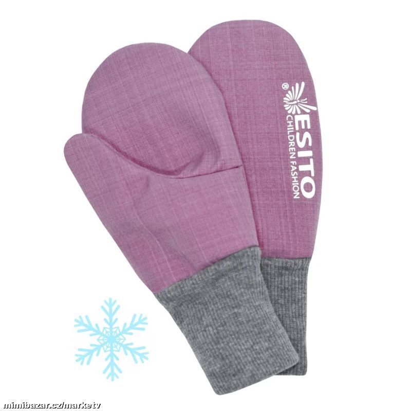 Esito zimní rukavice softshell s beránkem pink