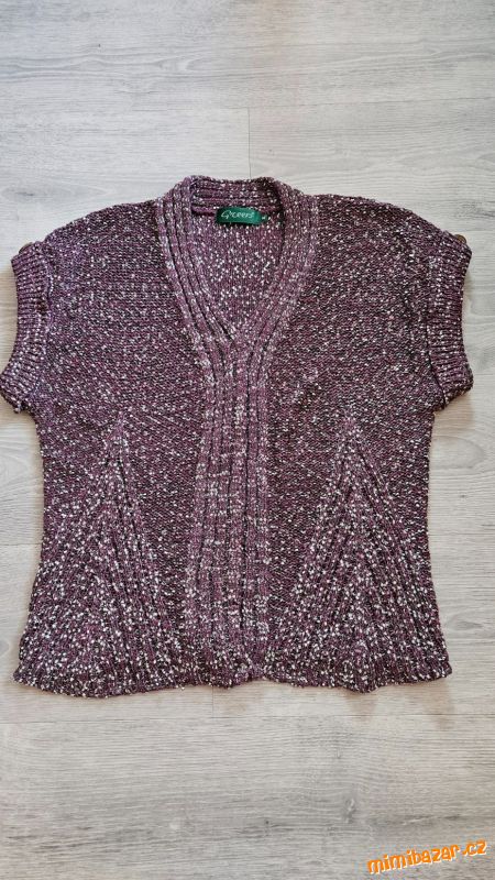 Přízová vesta / svetr fialovo-vínový vel. 40-42 /L