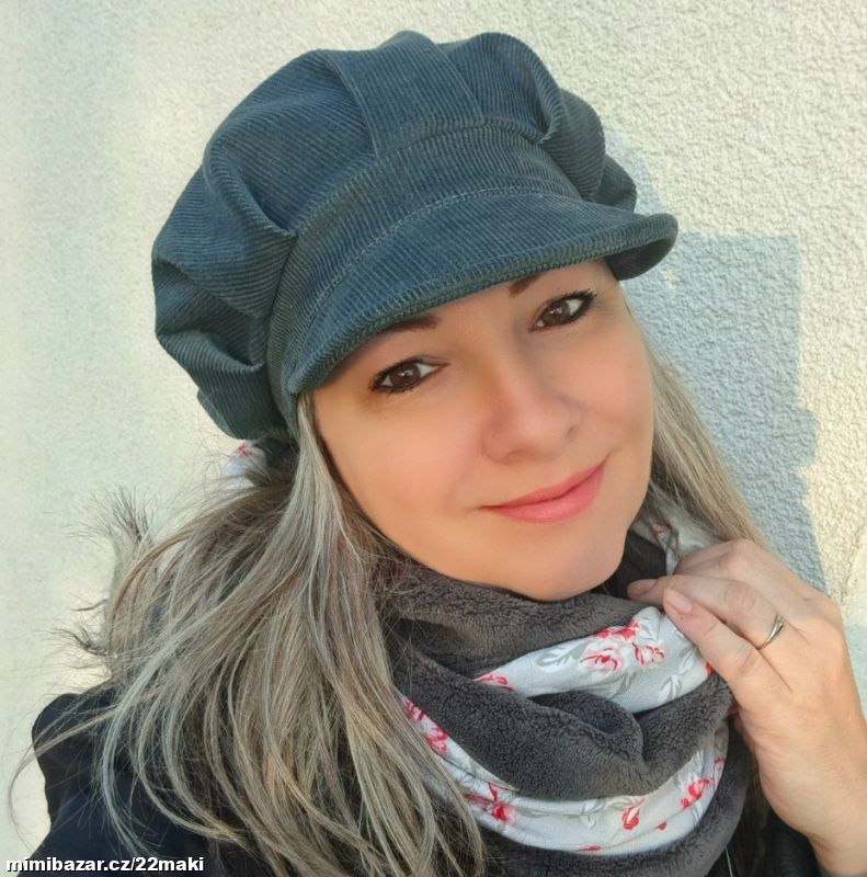 čepice bekovka, kšiltovka menžestr šedá