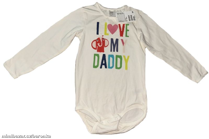 Krémově bílé dívčí body Miluji svého tatínka
