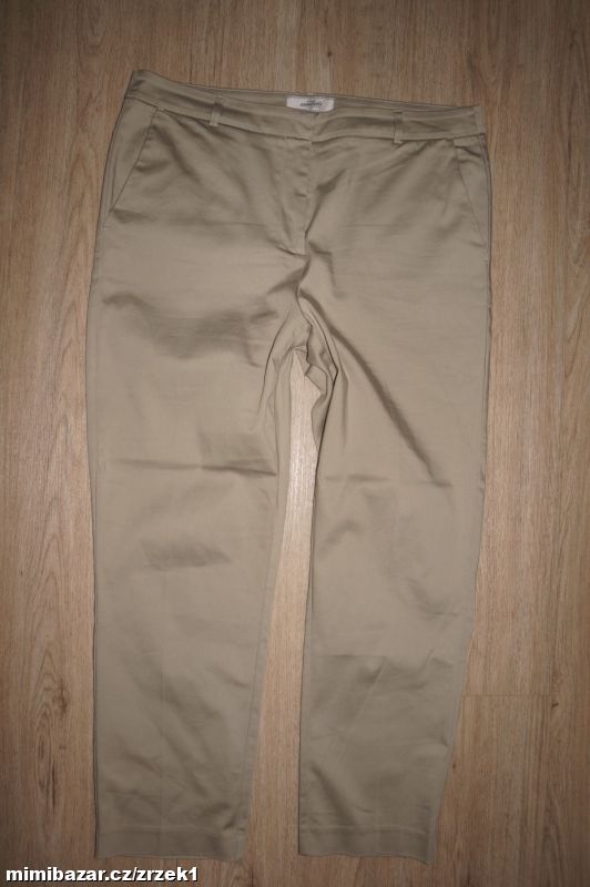 TCHIBO zelenkavé pružné plátěné kalhory vel.42/L