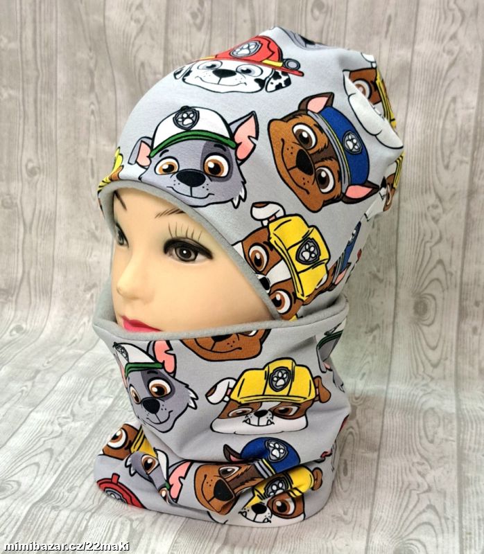 Tlapková patrola čepice, čelenka, nákrčník