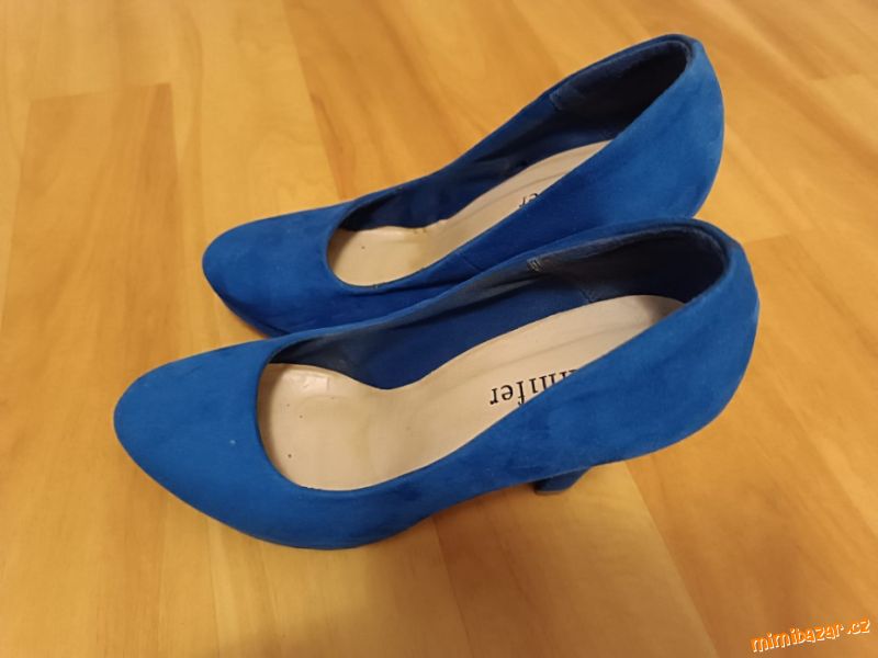 Modré semišové lodičky