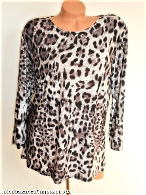 TYGROVÁ BLŮZKA Z NEKRČAVÉHO MATERIÁLU /D1217/