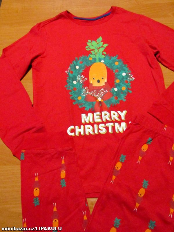 VÁNOČNÍ BAVLNĚNÉ PYŽAMO VEL.146-152