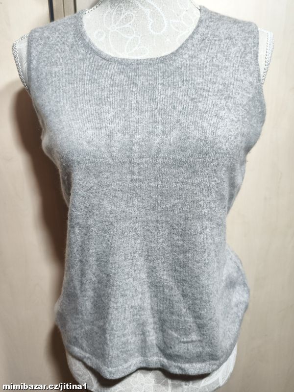 Kašmír vesta šedá vel S