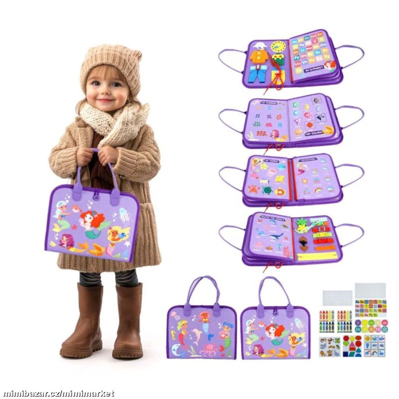 Senzorická textilní Montessori kniha MOŘSKÉ PANNY