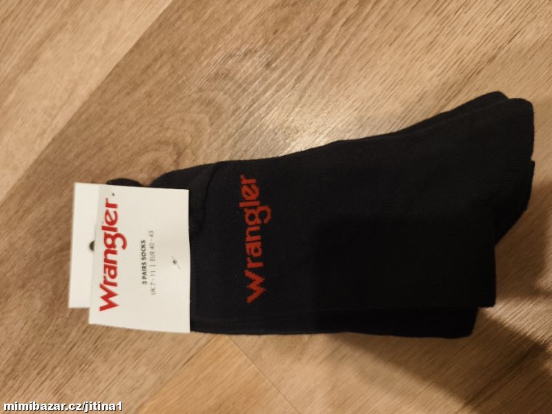 3x ponožky černé Wrangler 40-45