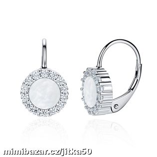 Stříbrné dámké náušnice s mléčnými kameny