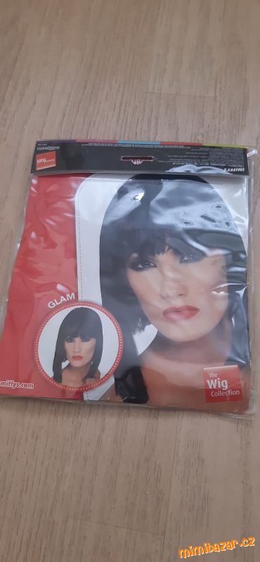Dámská paruka černá krátká s ofinou