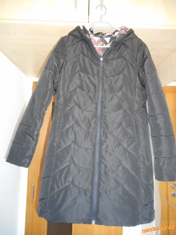 Dámská oboustranná bunda období-potisk listy - M