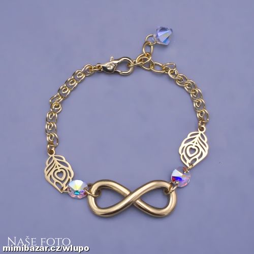 Pozlacený náramek Infinity Crystal