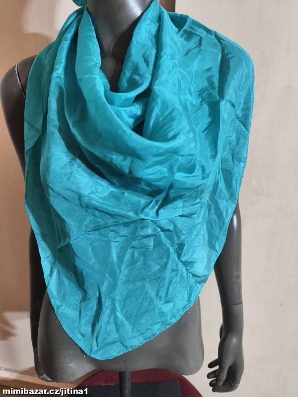Hedvábný šátek tyrkysový