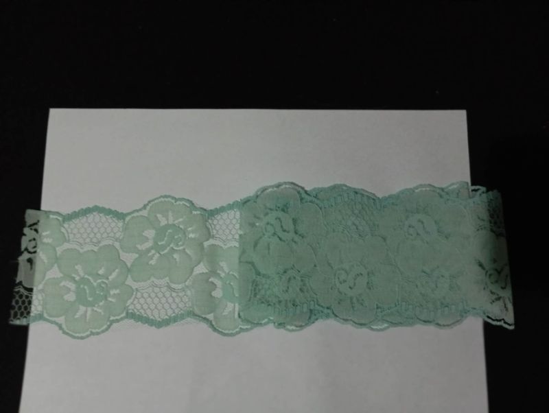 Retro široká krajka, světlounká mentolová, 120 cm