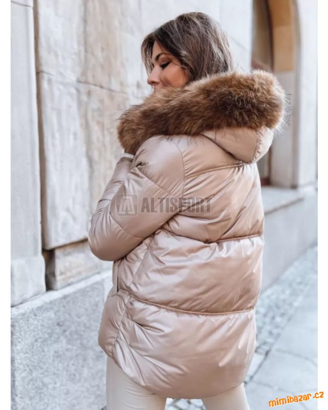 ZIMNÍ DÁMSKÁ BUNDA ŠEDOBÉŽOVÁ