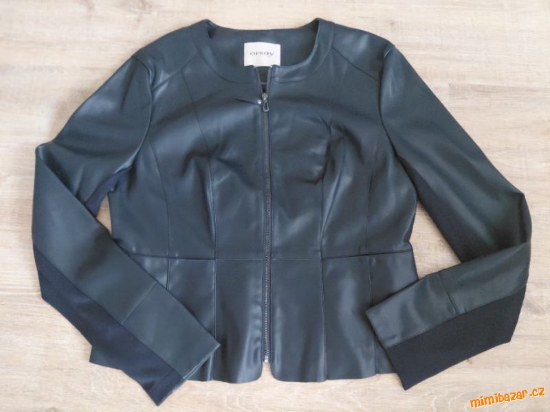 TM. MODRÁ KOŽENKOVÁ BUNDA/SÁČKO