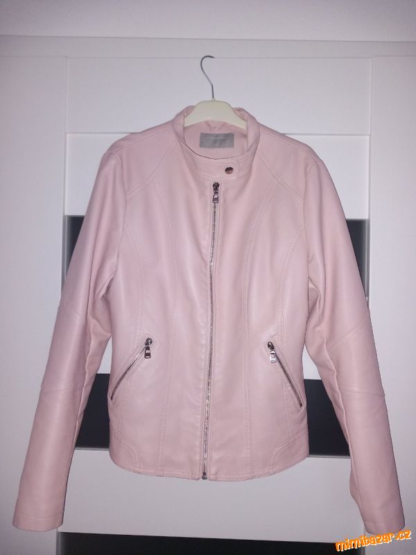 Růžová kožená bunda, bundička - GATE