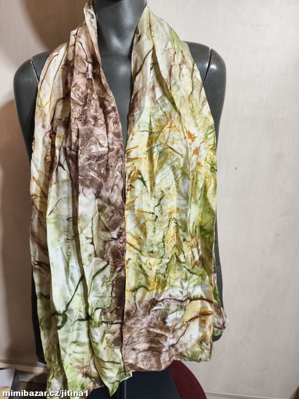 Hedvábná šála batika
