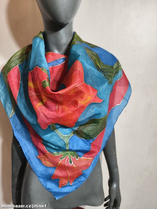 Hedvábný šátek malba