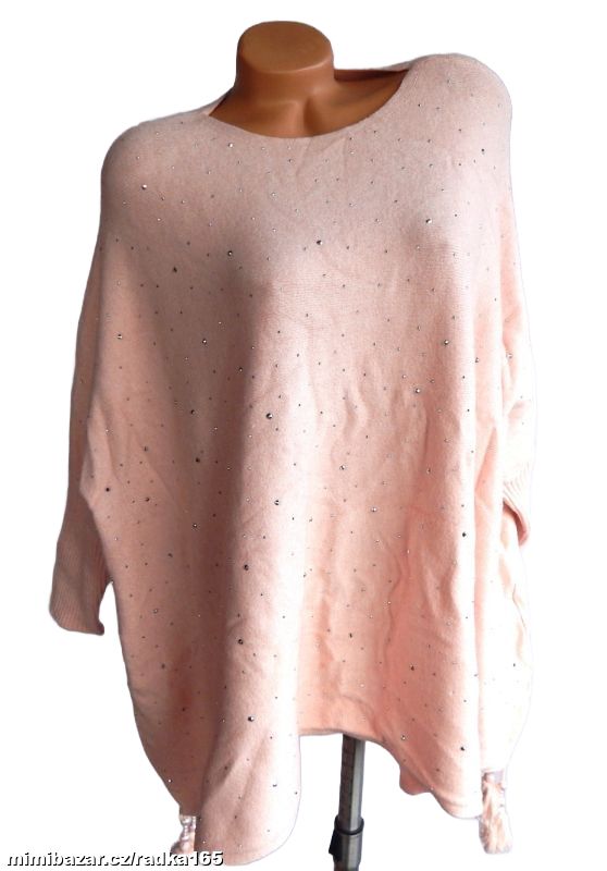 Heboučké svetrové pončo s plíšky vel.50/52/54/56