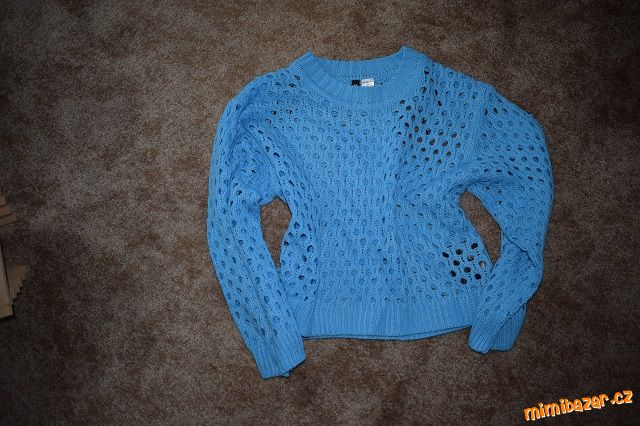 Modrý svetr, svetřík přehoz Divided H&M 34/xs