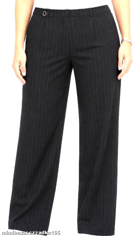 Splývavé kalhoty s jemným proužkem vel.48/50
