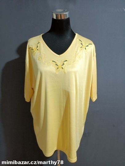 *** KRÁSNÉ DÁMSKÉ TRIKO S VÝŠIVKOU, VEL.XXXL ***
