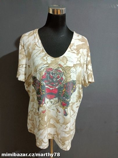 *** KRÁSNÉ VZOROVANÉ TRIKO S APLIKACÍ, VEL.XL ***