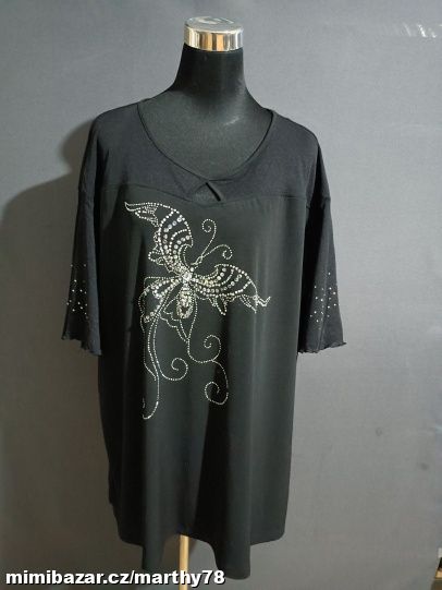 *** NÁDHERNÉ DÁMSKÉ TRIKO S APLIKACÍ, VEL.5XL ***
