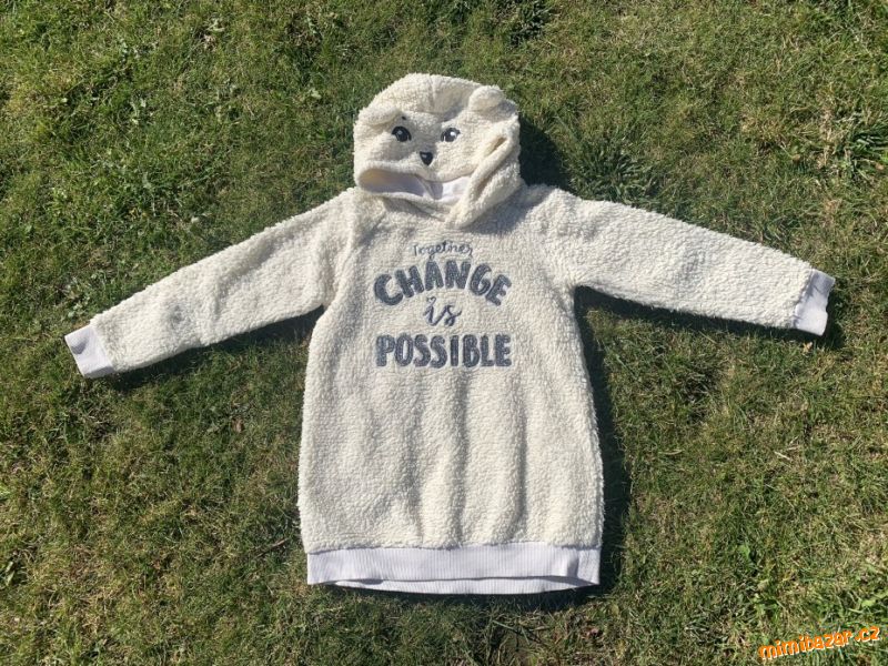 Mikina & chlupatka s kapucí H&M vel. 122/128