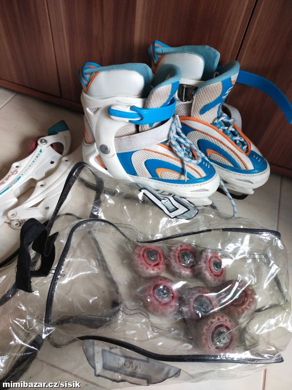 Dětské brusle vel. 34-37 (2v1 lední + kolečkové)