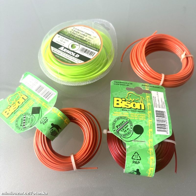 Žací struna, lanko do sekačky 1, 3 - 1, 6 - 2, 4 mm