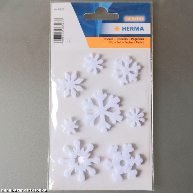 Lepící vločky - nálepky na dekorování