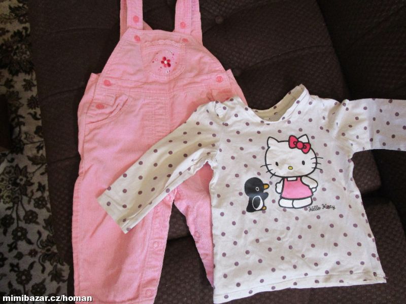 Dívčí set - manžestráčky + tričko Hello Kitty z H&M