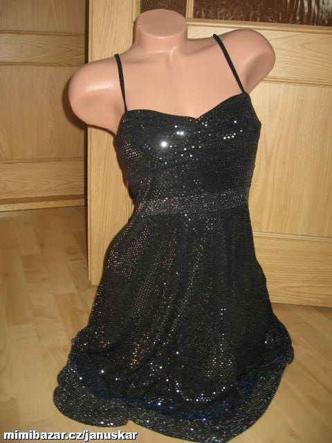 Společenské černé flitrované šaty CACHE CACHE