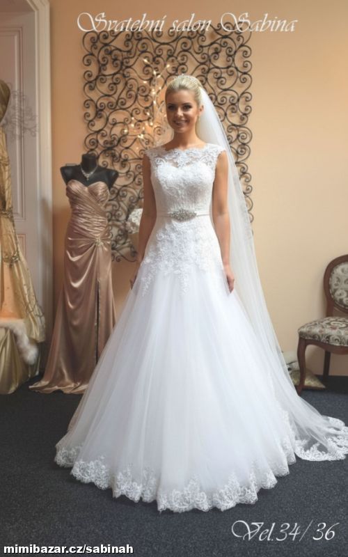 PŘEKRÁSNÉ SVATEBNÍ ŠATY vel.34/36