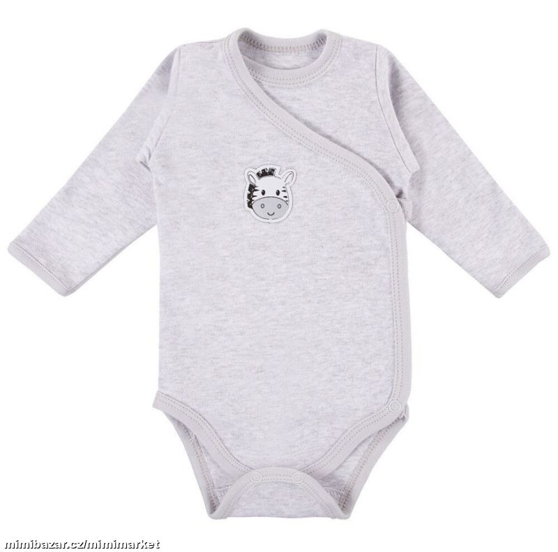 Body dlouhý rukáv ZEBRA - ŠEDÉ, vel.56