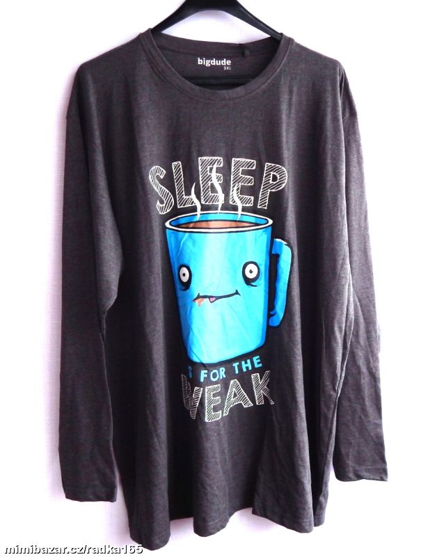 Šedé triko nejen na spaní vel.3XL/4XL