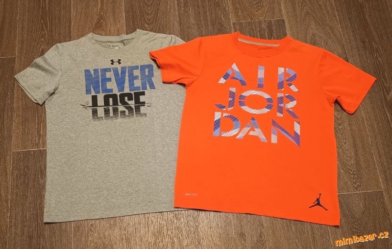 2 ks sportovní trička Air Jordan a Under Armour
