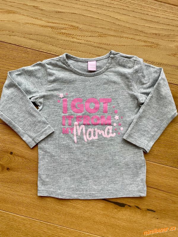 Šedé triko s dlouhým rukávem DopoDopo baby, vel.86