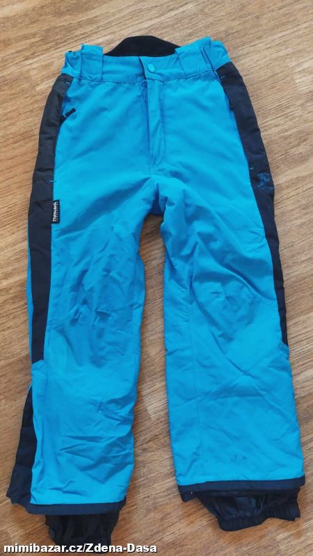 modré oteplovačky na lyže vel. 128