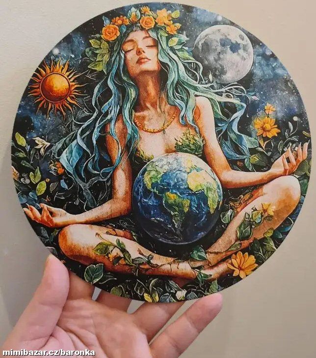 Závěsná bytová barevná dekorace Bohyně Země