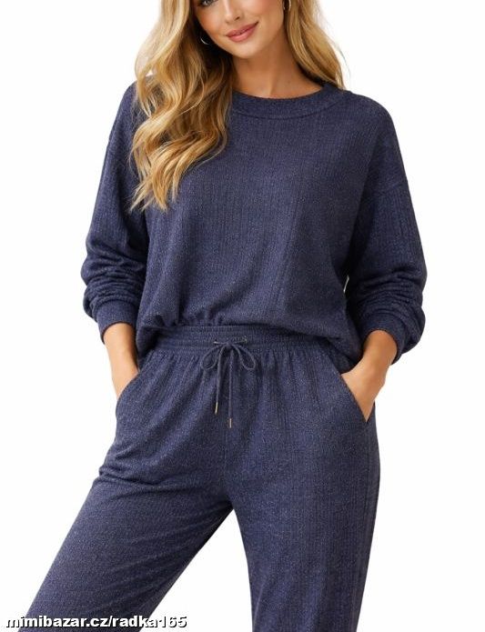 Trendy měkoučký žebrovaný melír komplet vel.46/48