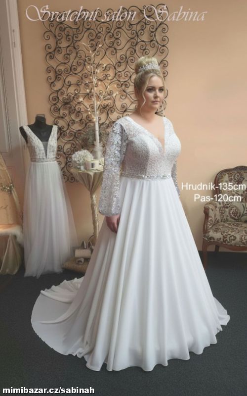 LUXUSNÍ SVATEBNÍ ŠATY PRO PLNOŠTÍHLÉ